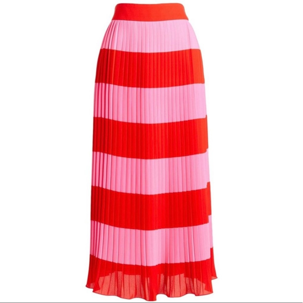 NWT J. Crew Factory Pleated Midi
Skirt in Stripe Size 6